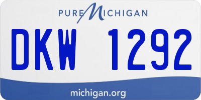 MI license plate DKW1292