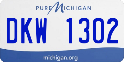MI license plate DKW1302