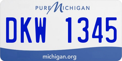 MI license plate DKW1345