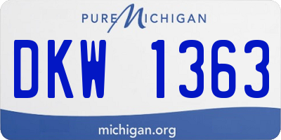MI license plate DKW1363