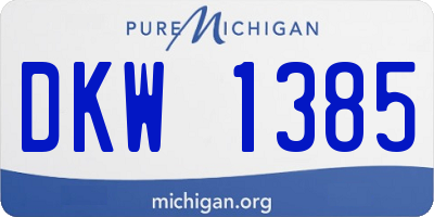 MI license plate DKW1385