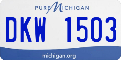 MI license plate DKW1503