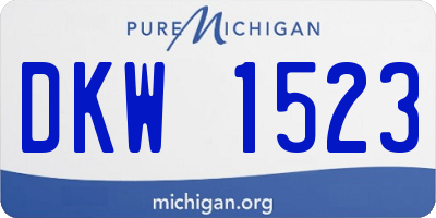 MI license plate DKW1523