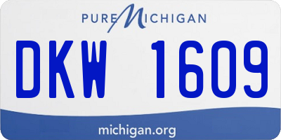 MI license plate DKW1609