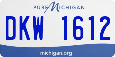 MI license plate DKW1612