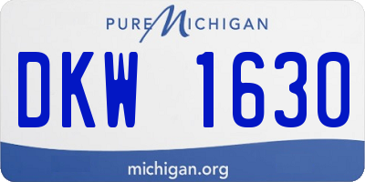 MI license plate DKW1630