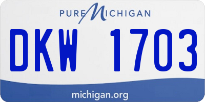MI license plate DKW1703