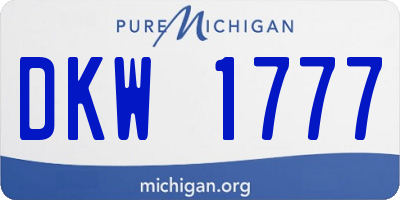 MI license plate DKW1777