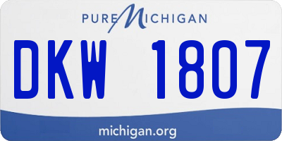 MI license plate DKW1807