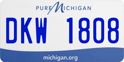 MI license plate DKW1808