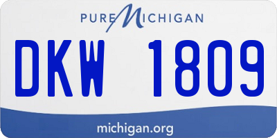 MI license plate DKW1809