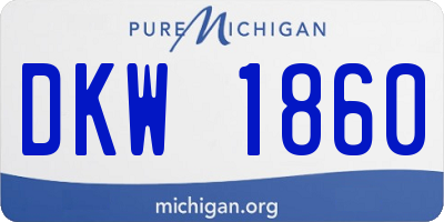 MI license plate DKW1860