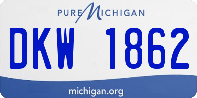 MI license plate DKW1862