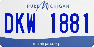 MI license plate DKW1881