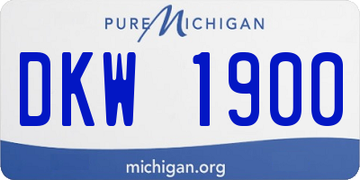 MI license plate DKW1900