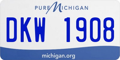 MI license plate DKW1908
