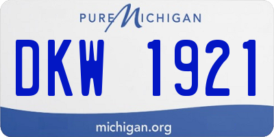 MI license plate DKW1921