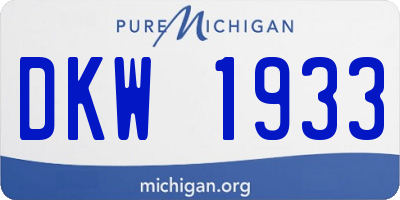 MI license plate DKW1933