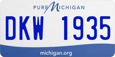 MI license plate DKW1935