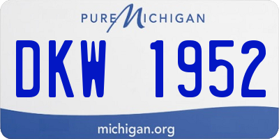 MI license plate DKW1952