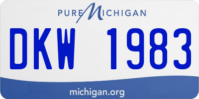 MI license plate DKW1983