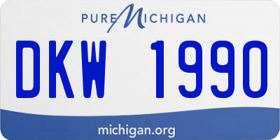MI license plate DKW1990