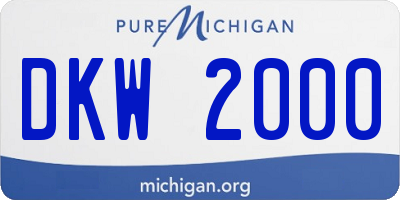 MI license plate DKW2000