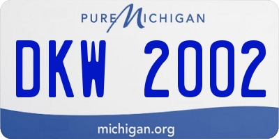 MI license plate DKW2002
