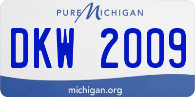 MI license plate DKW2009