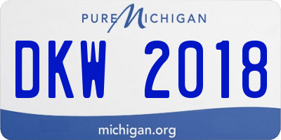 MI license plate DKW2018