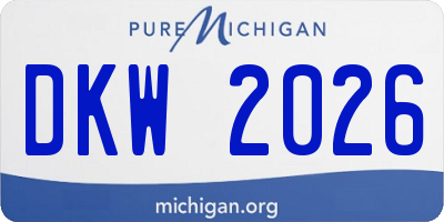 MI license plate DKW2026