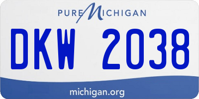 MI license plate DKW2038