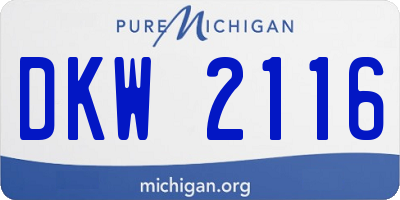 MI license plate DKW2116