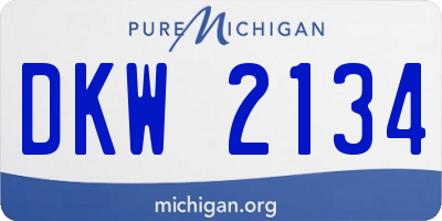 MI license plate DKW2134
