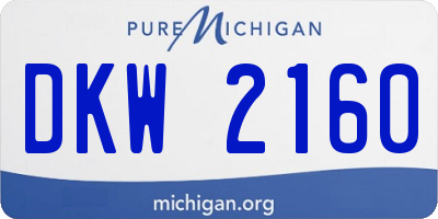 MI license plate DKW2160