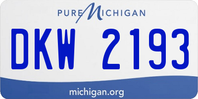 MI license plate DKW2193