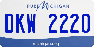 MI license plate DKW2220