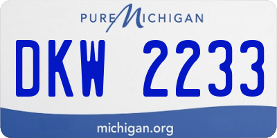 MI license plate DKW2233