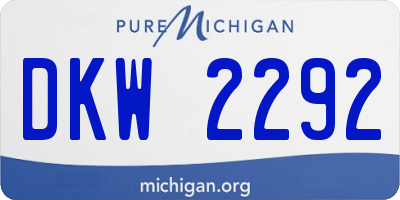 MI license plate DKW2292