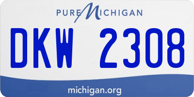 MI license plate DKW2308