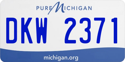 MI license plate DKW2371
