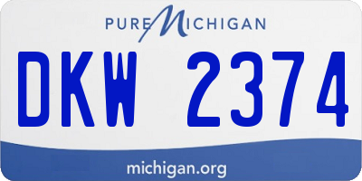 MI license plate DKW2374