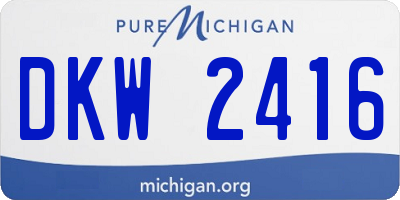 MI license plate DKW2416