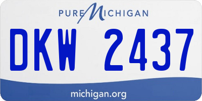 MI license plate DKW2437