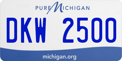 MI license plate DKW2500
