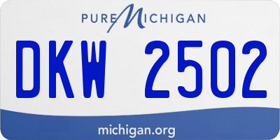 MI license plate DKW2502