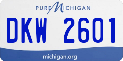MI license plate DKW2601