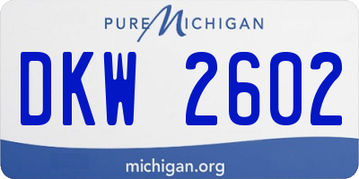 MI license plate DKW2602