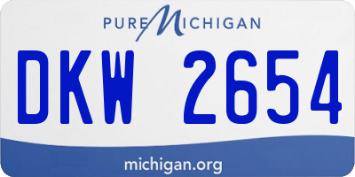 MI license plate DKW2654