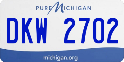MI license plate DKW2702
